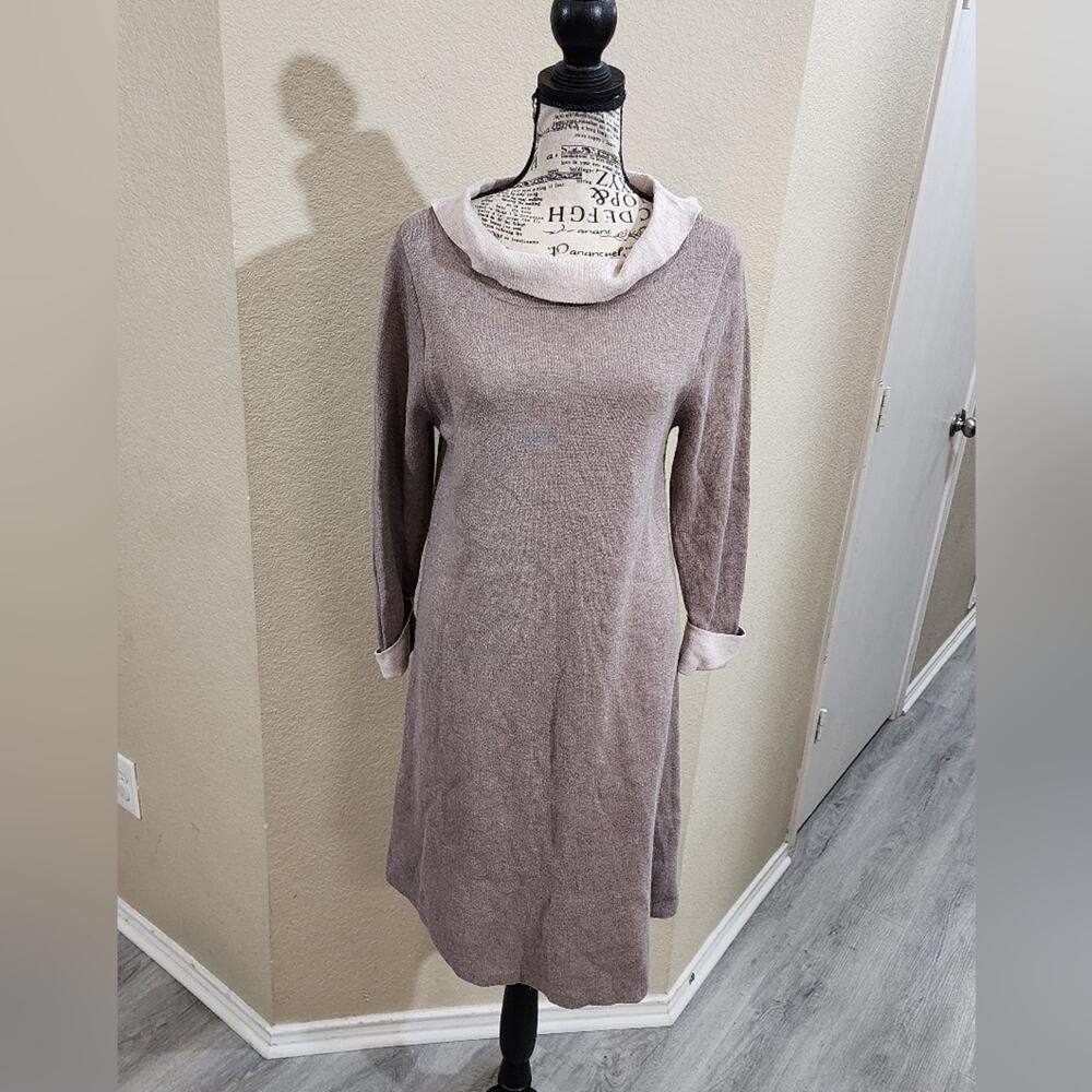 Adrianne Vittadini heathered cowl neck sweat shirt long sleeve dress size medium